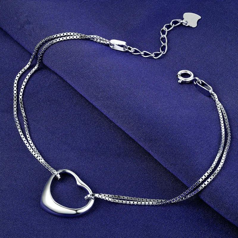 ANDARA Hot Sale 925 Silver Bracelet Women Link Double row Authentic Jewelry Gift | Украшения и аксессуары
