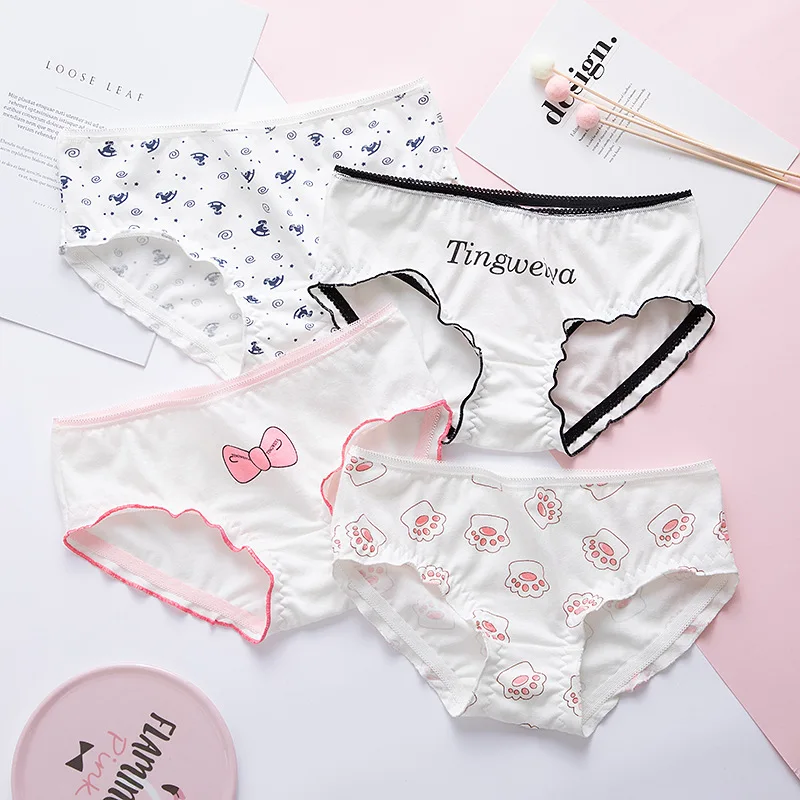 Сексуальные женские трусики хлопковые нижнее белье трусы хлопок с рисунком