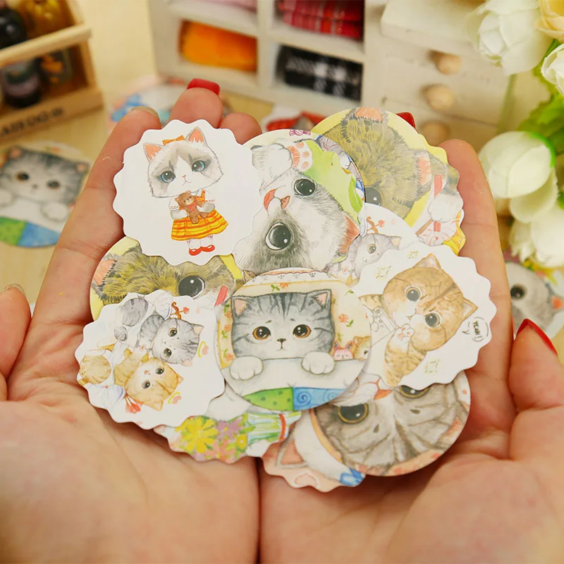 40 шт./кор. милый жирный кот Мини DIY бумаги стикер посылка DIY декоративная наклейка-стикер для дневника альбом Скрапбукинг