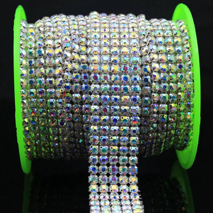 1 ярд 5 рядов стразы отделка торта Хрустальная лента SS20 прозрачные камни AB Золотая