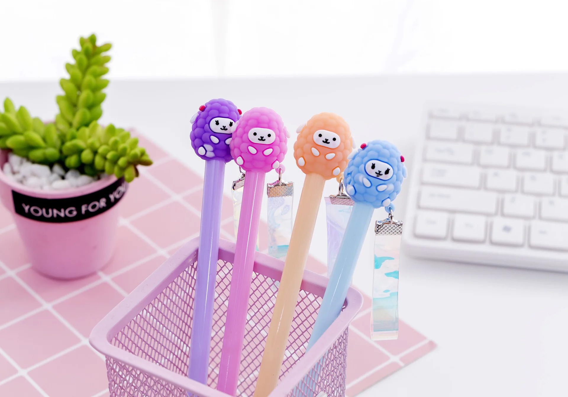 40 шт. kawaii ручка супер милая мультяшная овечка гелевые ручки для школы офисные принадлежности корейские стационарные ручки с изображением животных для детей обучения