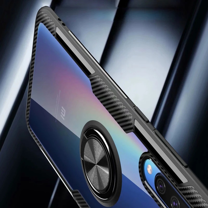 Чехол mi 9 для Xiaomi mi 9 SE чехол Роскошный прозрачный PC+ углеродное волокно полное защитное кольцо для Xioa mi 9se чехол Caque Fundas