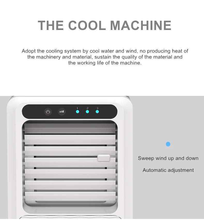 Mini Portable Multifunctional Air Conditioner USB Air Cooler Humidifier Purifier With Colorful LED Light Air Cooling Fan