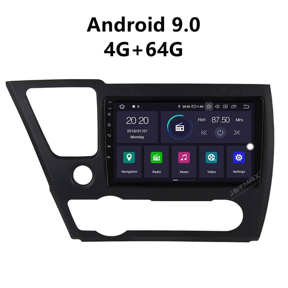JSTMAX 9 ''Android 0 4G + 64G ISP экран автомобильный DVD Радио стерео плеер для Honda Civic 2013 2014