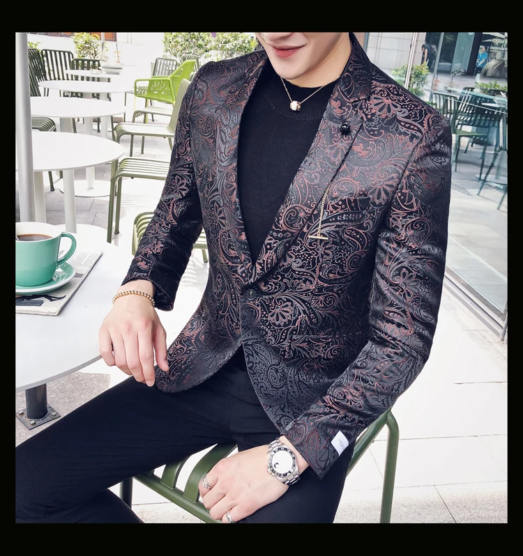 Британские стильные блейзеры для мужчин Роскошные Формальные Свадебные повседневные мужские облегающие костюмы пиджак Деловое платье Dj Singer вечерние мужские пальто