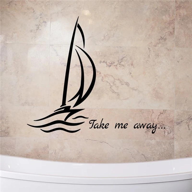 Виниловые настенные наклейки Take Me Away Стикеры для ванной комнаты домашний декор