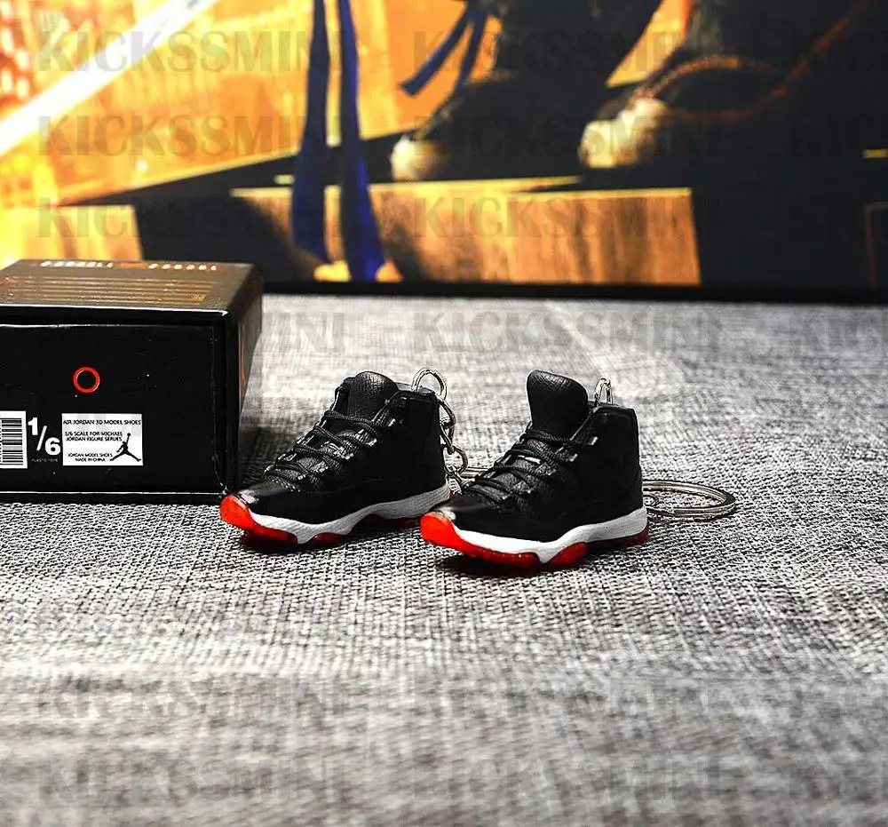 sk020-1 a shoe Дропшиппинг AJ 11 BRED кроссовки брелки 1/6 масштаб 3D мини-кроссовки JORDAN Брелок Кукла аксессуар - Цвет: sk020-1 a shoe