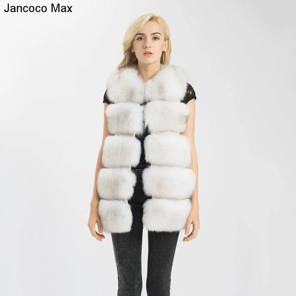 Natural White JKKFURS Новые поступления Для женщин реальные жилеты из лисьего меха теплые зимние мягкий жилет модный жилет толстый слой S1466 - Цвет: Natural White