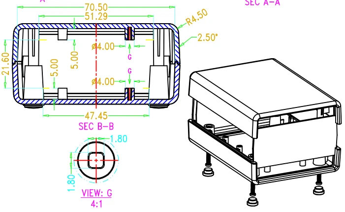 Корпус управления szomk pcb box electronics project чехол (4 шт.) 105*75*35 мм пластиковый корпус