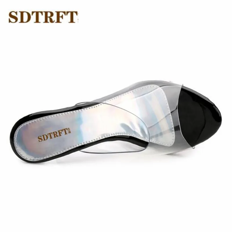 SDTRFT Вьетнамки плюс: 35-43 летние хрустальные платформа 14 см Шпильки Модные Сандалии