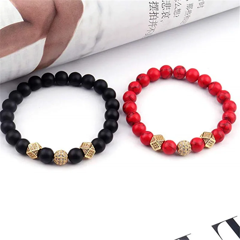2 шт./комплект мужские и женские браслеты из натурального камня | Украшения