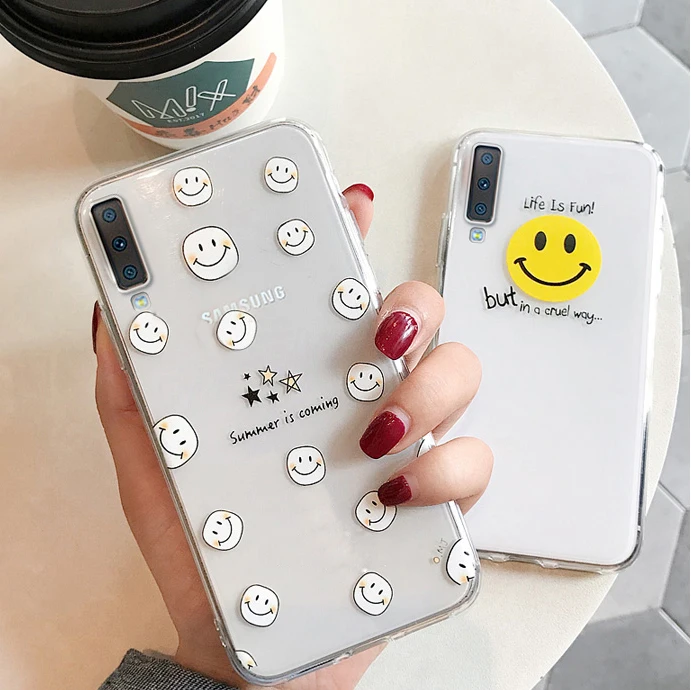 Симпатичные Любовь Сердце Звезды Мягкий силиконовый чехол для samsung Galaxy A7 2018 Чехол