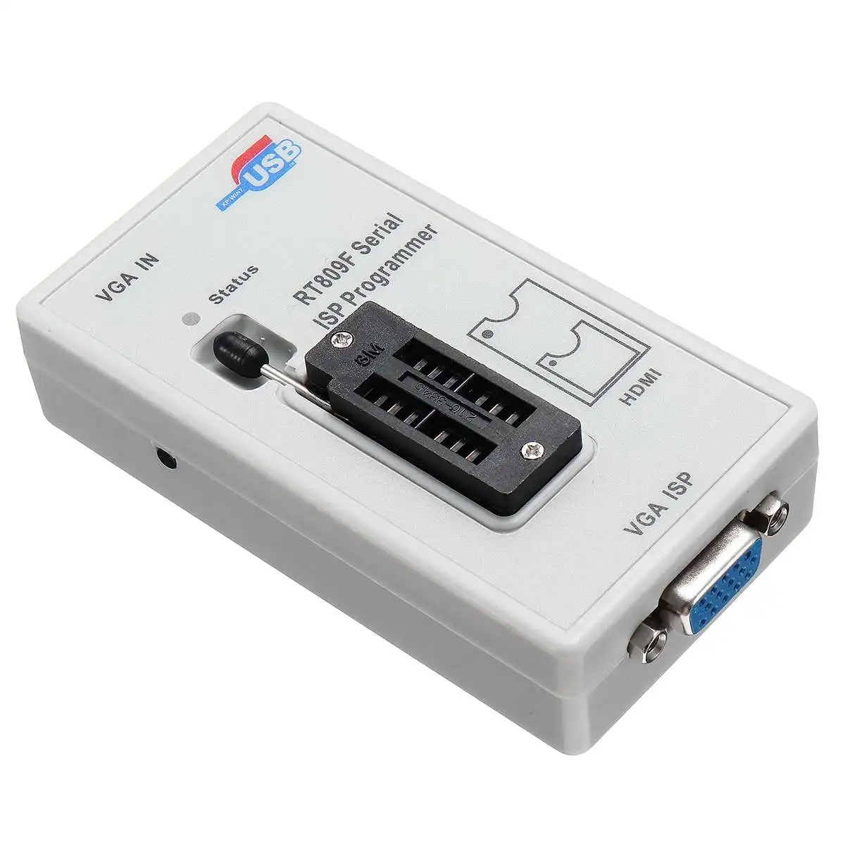 RT809F ЖК-дисплей EPROM FLASH VGA ISP AVR программатор клип+ 7 гнездо адаптера промышленные компьютерные аксессуары для программистов комплект