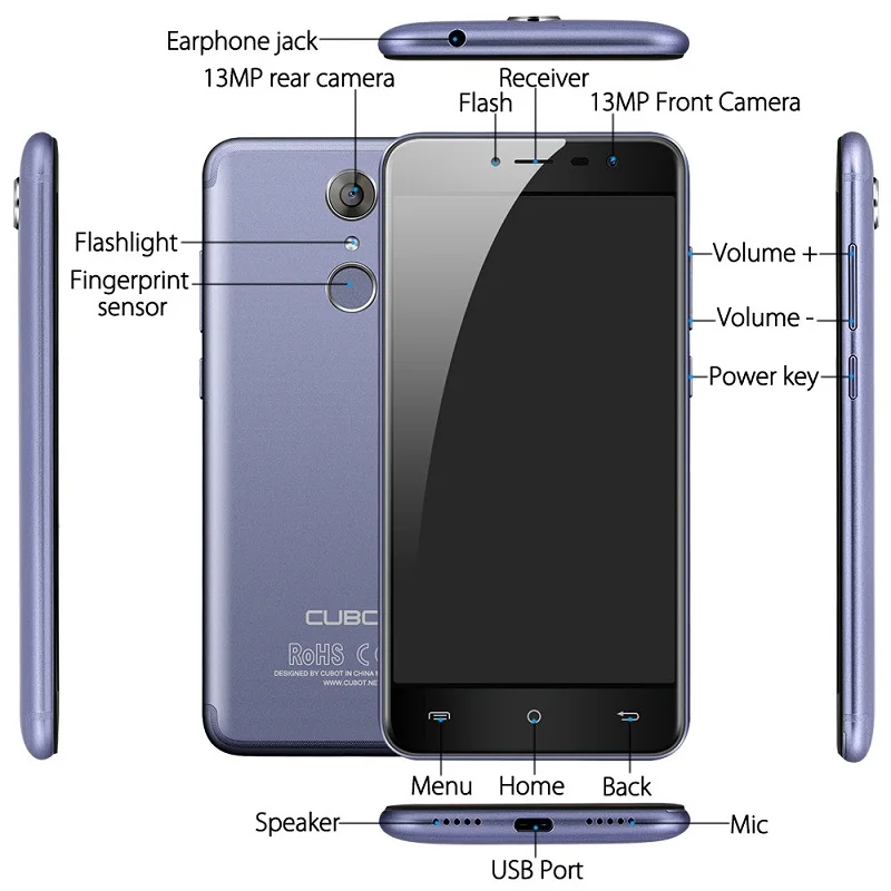 Cubot Note Plus Android 7 0 3 ГБ ОЗУ 32 Гб ПЗУ 5 2 &quotFHD MT6737T четырехъядерный смартфон 16MP 2800 мАч