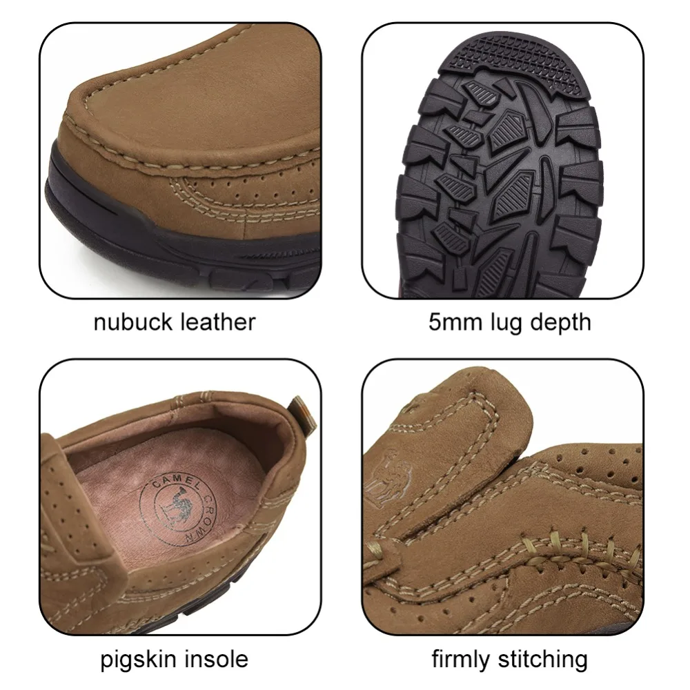 CAMEL Genuine Leather Men Shoes England Trend Male Footwear Set Foot Men's Casual Outdoors Man Flats Work Large Size 47 | Обувь