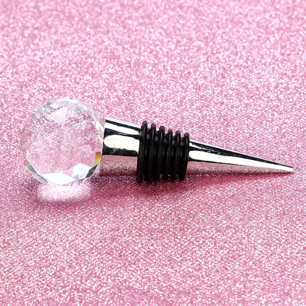 

30mm Diamond Crystal Stainless Steel Champagne Wine Stopper Sparkling Wine Bottle Plug Sealer Convenient Champagne Stopper