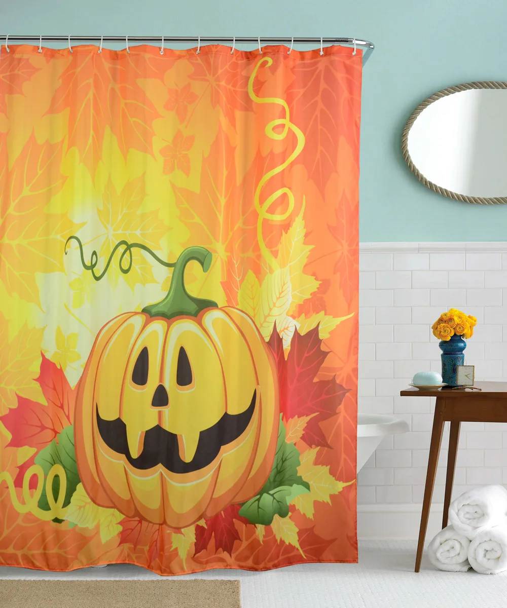 3D Тыква Хэллоуин Ванная комната душ для купания Шторы Водонепроницаемый