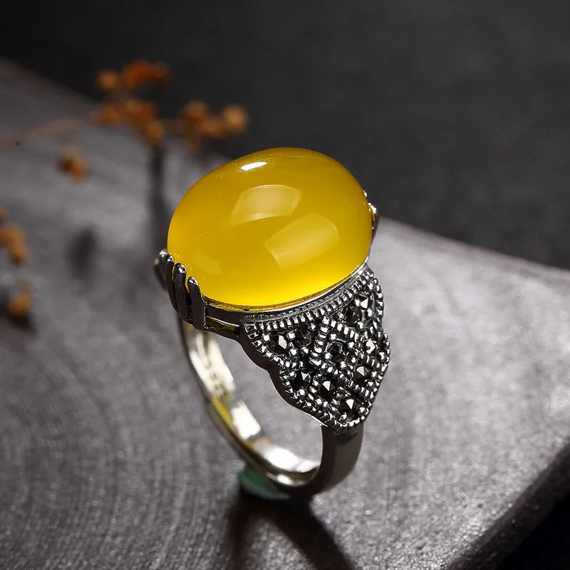 Style 4 V. YA, роскошное женское кольцо, 925 пробы, серебряные ювелирные изделия, полудрагоценный камень и Марказит, кольца для женщин, дамские подарки - Цвет основного камня: Style 4