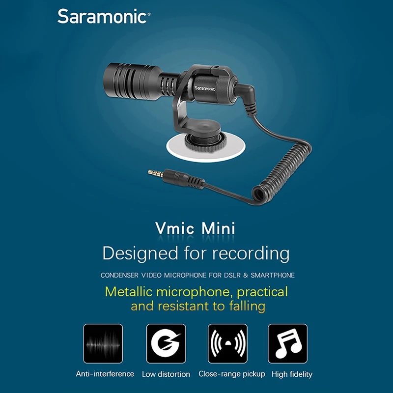 Новый Saramonic Vmic мини конденсатор направленный микрофон с TRS & TRRS кабелем для iphone 8 Plus