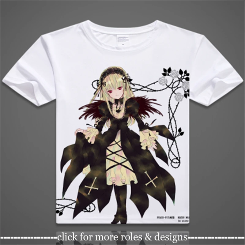 Rozen Maiden Suigintou новый костюм для косплея ткань унисекс футболка с коротким рукавом