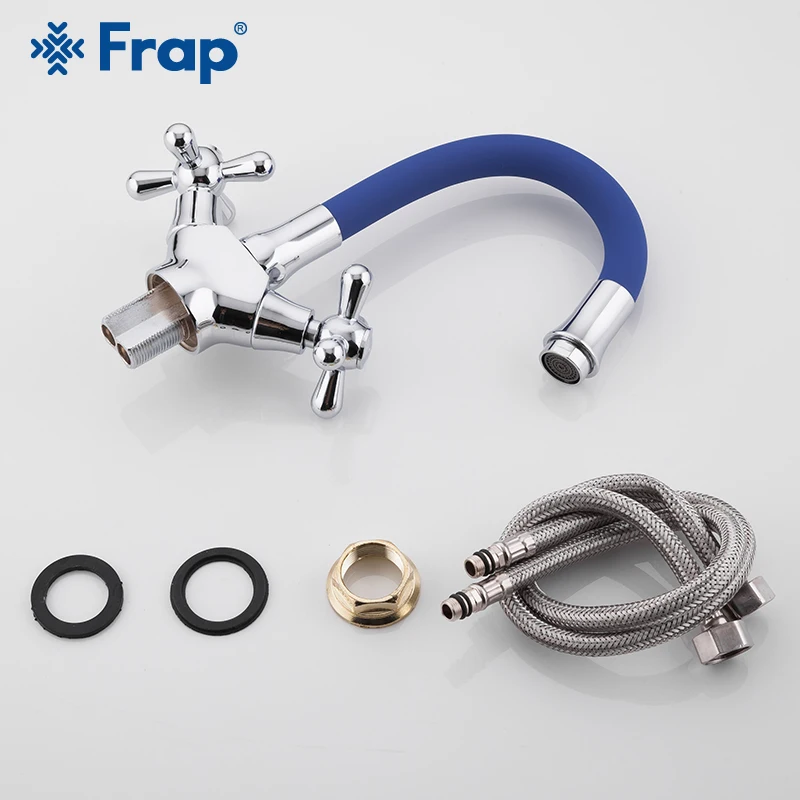 Смеситель для раковины Frap F4425 кран с двойной ручкой крепление на