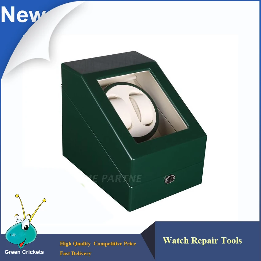 

2+3 Green Glossy Suface PU Inside Automatic Watch Winder,5 Modes Wooden automatic Watch Winder