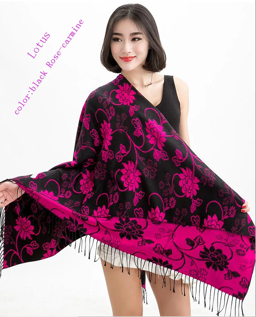 Феникс Роуз-кармин Дамы весна осень национальный кашемировые шали ((может быть