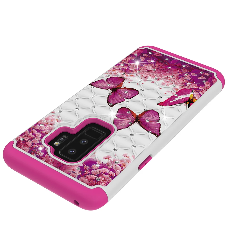 Сверхмощный чехол для Samsung Galaxy S8 S9 Plus J3 J327 J727 J7 Prime J2 Core Note 9 On7 Bling Butterfly Flower PC