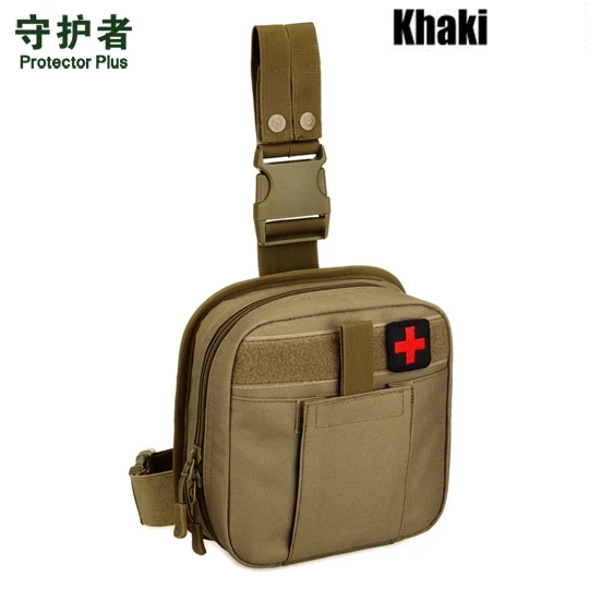 Khaki Военная тактика Fanny Leg Drop медицинская сумка аксессуар первой помощи Талия Молл Sundries кошелек Хип бум нейлоновый ремень с крючком пакет сумки - Цвет: Khaki