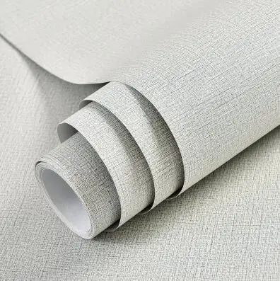 FH Light gray Толстые самоклеящиеся серые льняные одноцветные обои для гостиной, ТВ фон, водостойкая Наклейка на стену для общежития Vliny - Цвет: FH Light gray