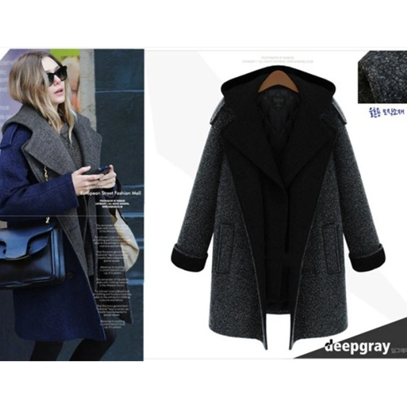 Женское зимнее пальто большого размера 2018 новое однотонное женское с капюшоном