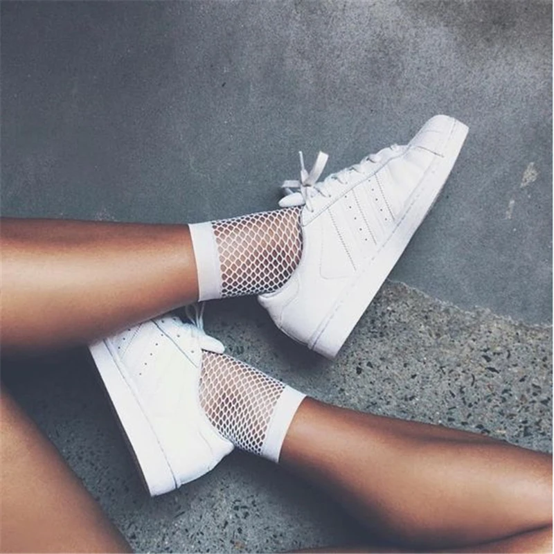 1 Pair Fashion 2017 Cute Casual Women Fishnet Mesh Lace Fish Net Ankle High Short Socks White Colors | Женская одежда