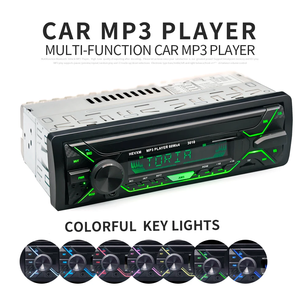 Автомобиль Радио стерео проигрыватель Bluetooth телефона AUX IN MP3 FM/USB/1 Din/дистанционный