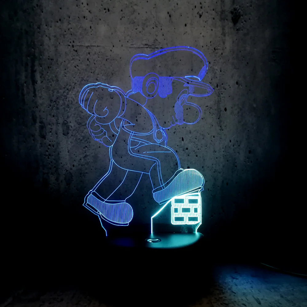 Микс два цвета LED мультфильм ночник Классическая игра роль Марио шаг на коробке