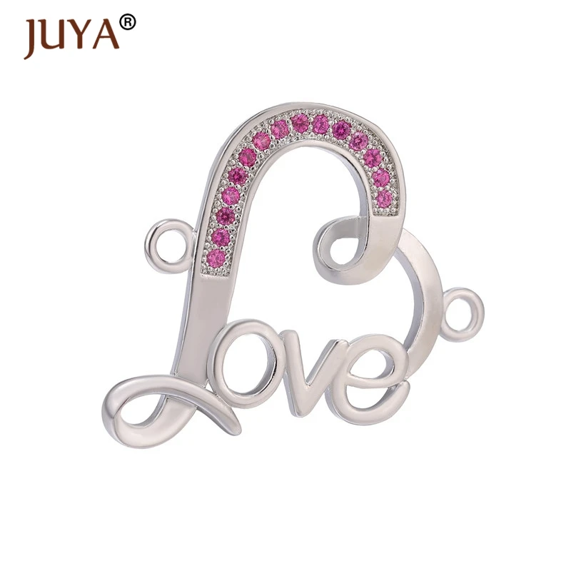 

Juya Supplies For Jewelry New love Heart Charm Connectors For Bracelets Necklaces Making Handmade DIY Jewelry Components
