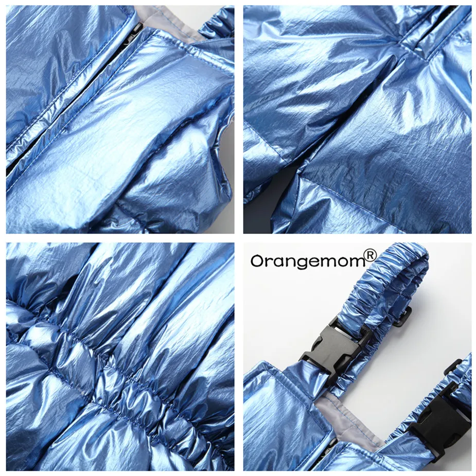Orangemom/Русская зимняя куртка для девочек и мальчиков, пальто и верхняя одежда теплая детская одежда на утином пуху для мальчиков блестящая парка лыжный зимний комбинезон