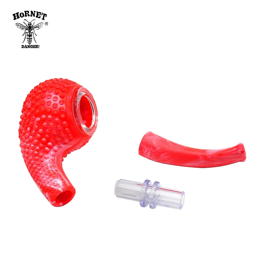 HORNET стеклянная курительная трубка со стеклянной чашей силиконовая для трав