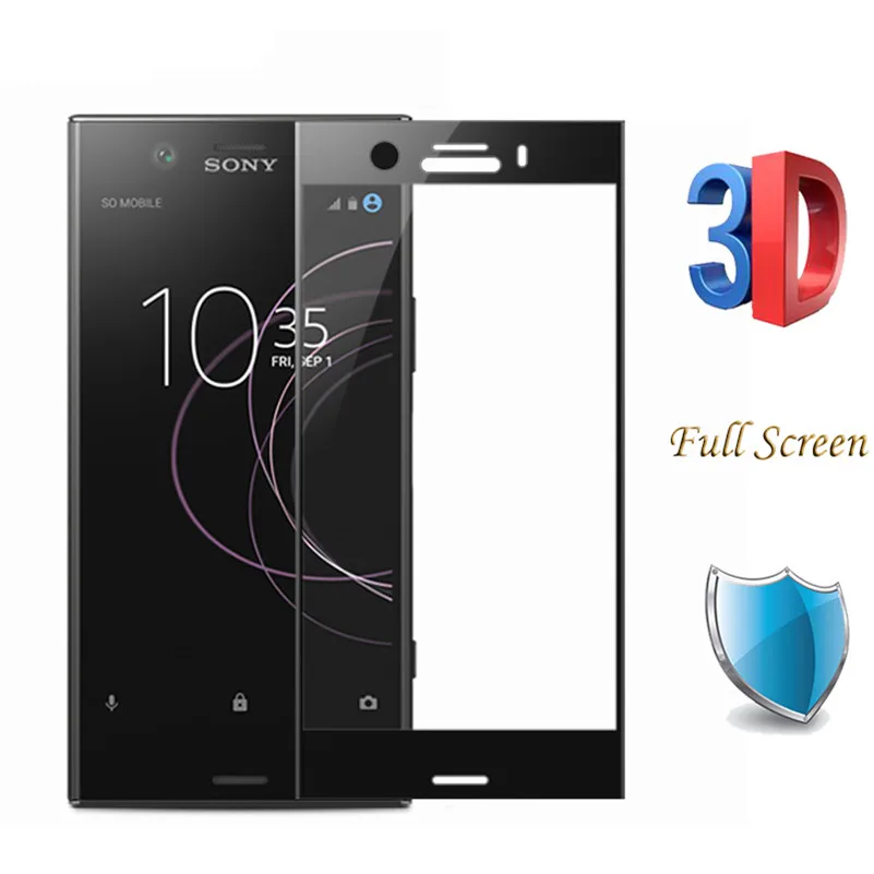 3D изогнутый край Полное покрытие закаленное стекло протектор для Sony Xperia XZ1 Compact 4 6
