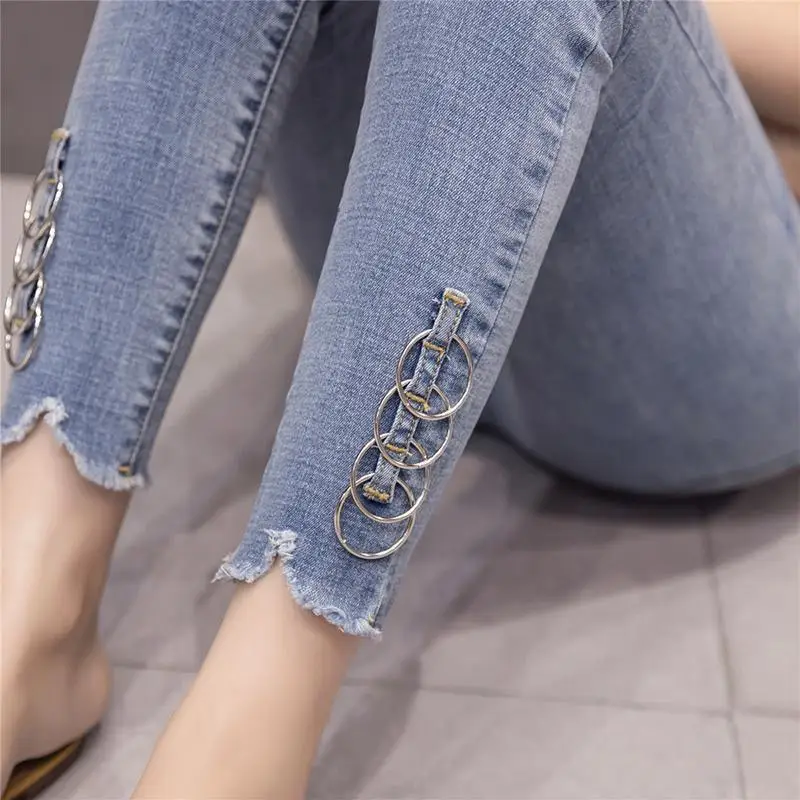 NFIVE брендовые 2018 женские тонкие девять джинсов новые модные корейские Осенние