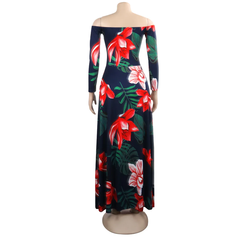 Joiekuno длинное платье с принтом 2019 blusas mujer de moda женское облегающее без бретелек