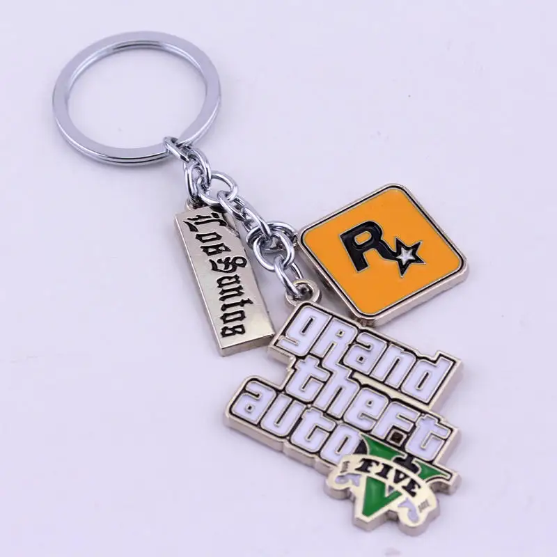 Брелок для женщин и мужчин модный брелок ключей PS4 Xbox ПК GTA V Grand Theft Auto 5|keyring