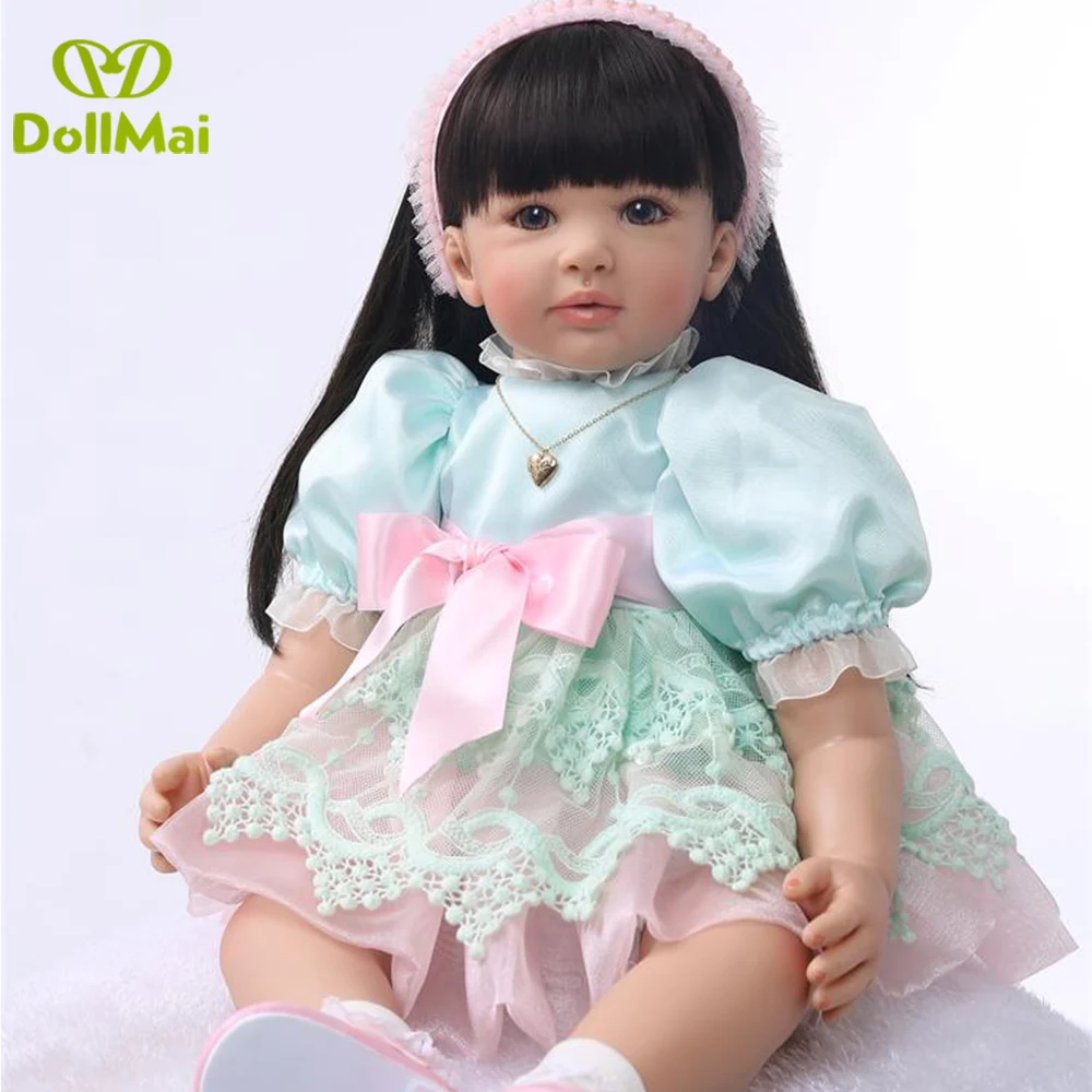 

DollMai изысканные силиконовые куклы Новорожденные игрушки 24 дюйма виниловые принцессы малыши куклы живые подарок на день рождения