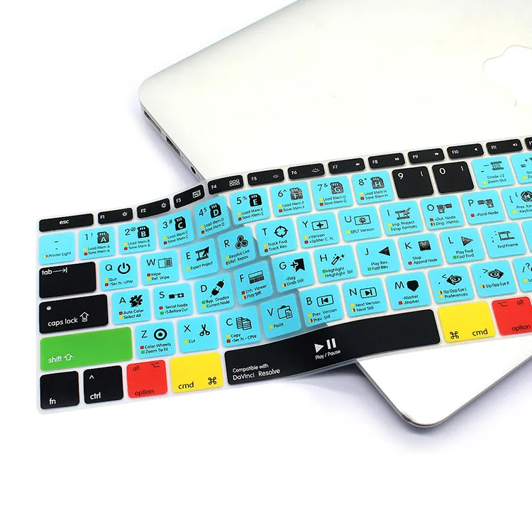 HRH AI Davinci Resolve силиконовый чехол-клавиатура для Macbook New Pro 1" A1708(версия без сенсорной панели) и для Mac 12A1534