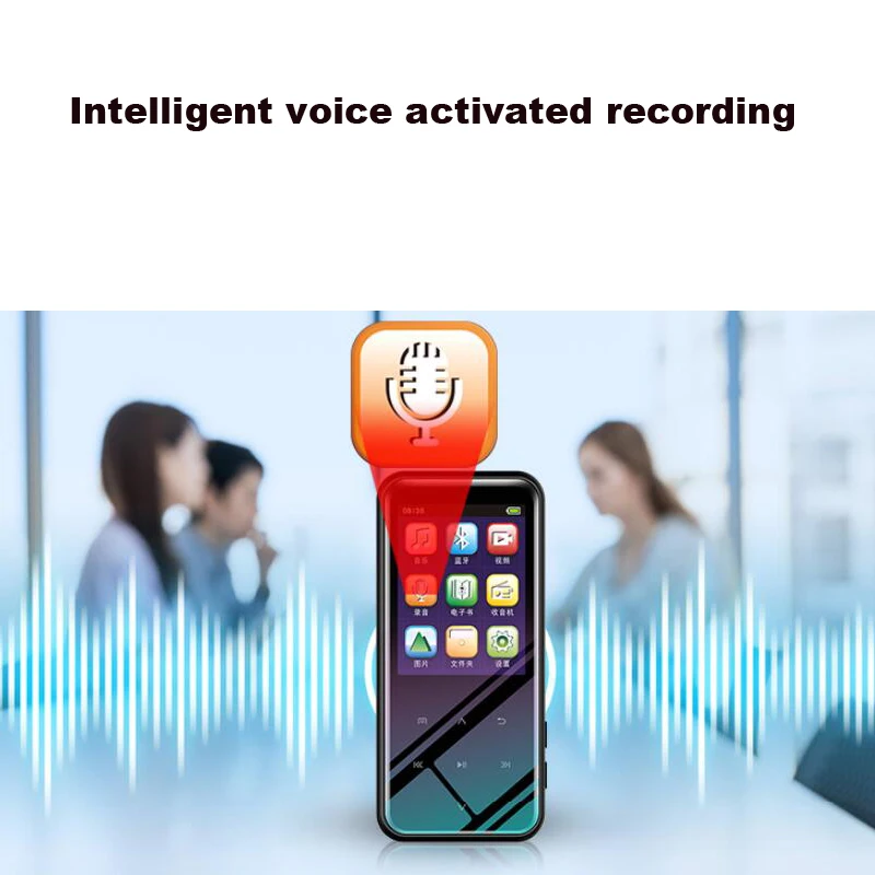 Портативный цифровой MP3 плеер Bluetoth, Hi-Fi, Mp3 бег кабель+ кабель Micro USB диктофон Сенсорный экран Поддержка 24 языков