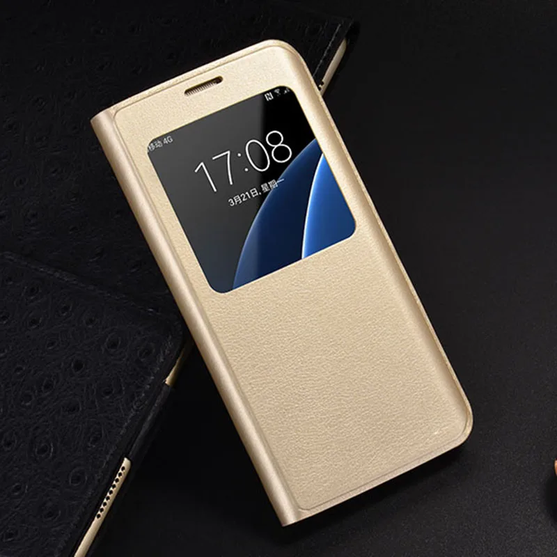 Чехол-кошелек с откидной крышкой для Galaxy Note 8 S8+ S8 Plus, роскошный смарт-чехол с открытым окошком из искусственной кожи чехол для samsung Galaxy S7 Edge S6 Plus