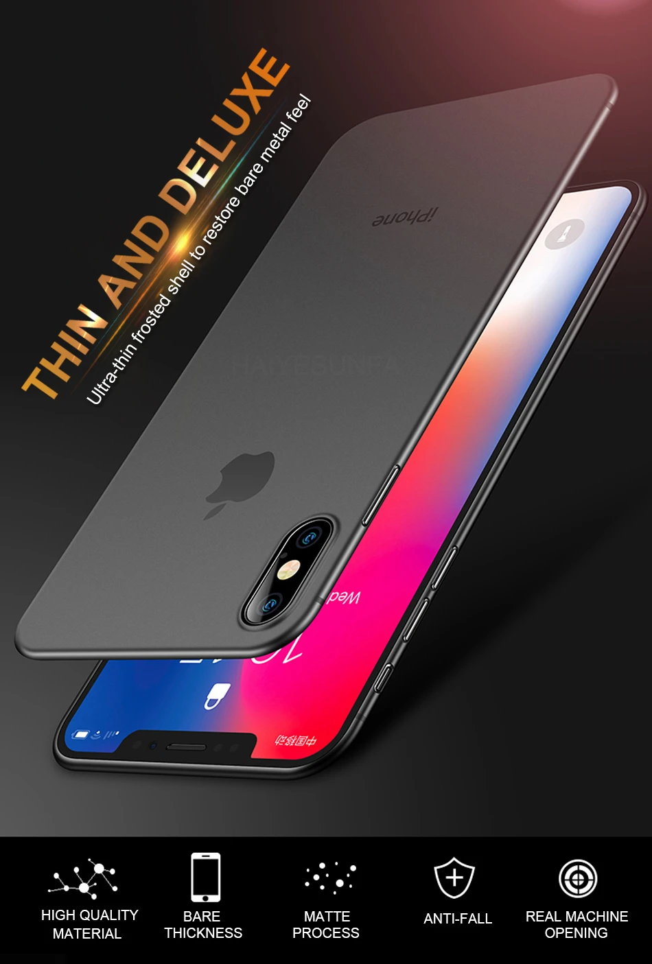 Роскошный ударопрочный Ультратонкий чехол 0,22 мм для IPhone 7 6 6s 8 Plus, мягкий чехол для IPhone X XS Max XR, силиконовый чехол для телефона