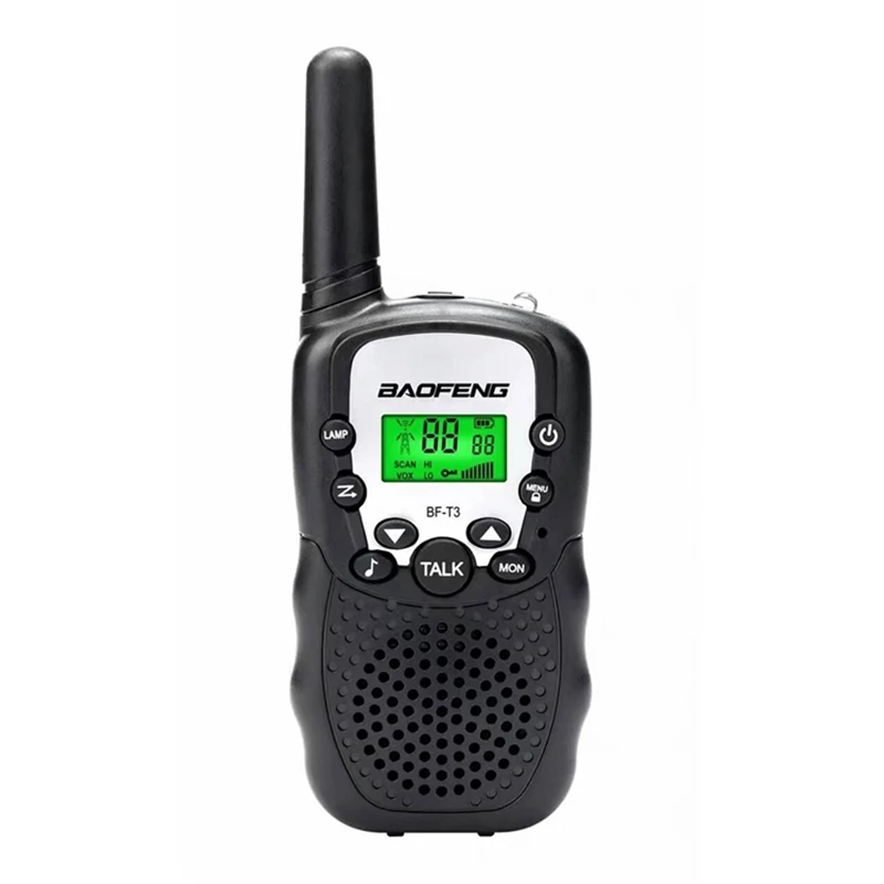Black 2 шт. мини-рация для детей радио для Baofeng BF-T3 0,5 Вт PMR PMR446 FRS частота увч 10 мелодий вызова портативный двухстороннее радио подарок - Цвет: Black