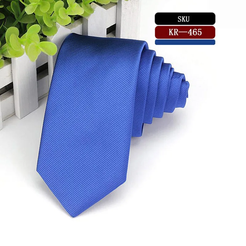 STKR 465 KR456-477, 6 см, брендовые, полиэфирные, шелковые галстуки, мужские, тонкие, обтягивающие, узкие, костюмы, галстук, однотонный, желтый, красный, темно-синий, фиолетовый, вечерние галстуки - Цвет: STKR 465
