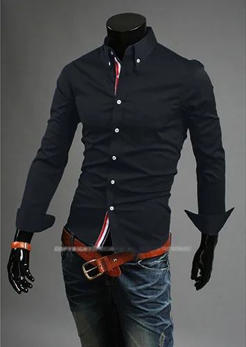 Прямая поставка мужские рубашки размера плюс Новое поступление облегающее