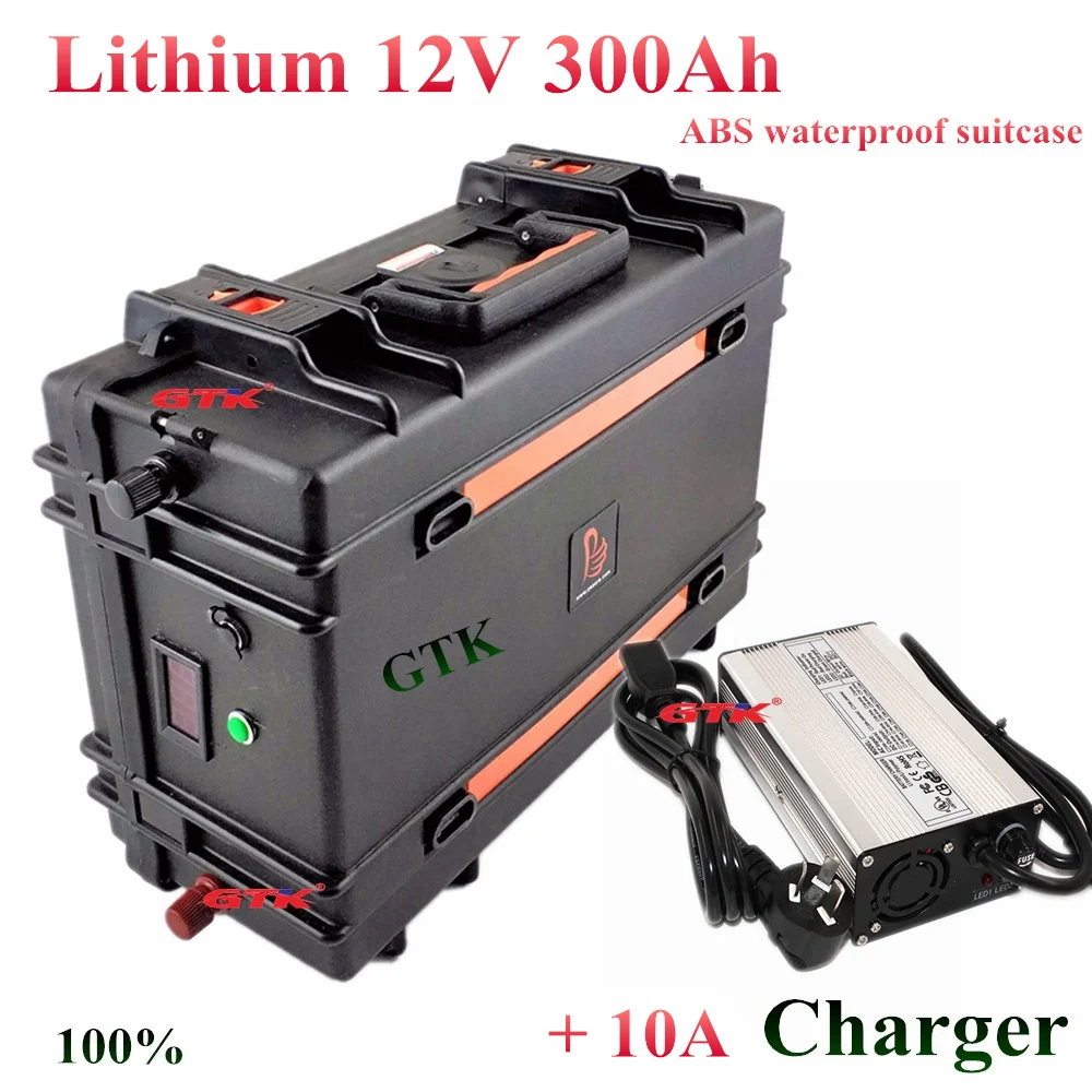 12V 300Ah литий-ионный аккумулятор BMS 100A 200A 300A 400A для аккумулирования энергии мотив RV фотоэлектрической системы солнечной энергии+ 10A зарядное устройство